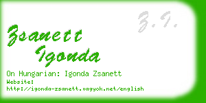 zsanett igonda business card